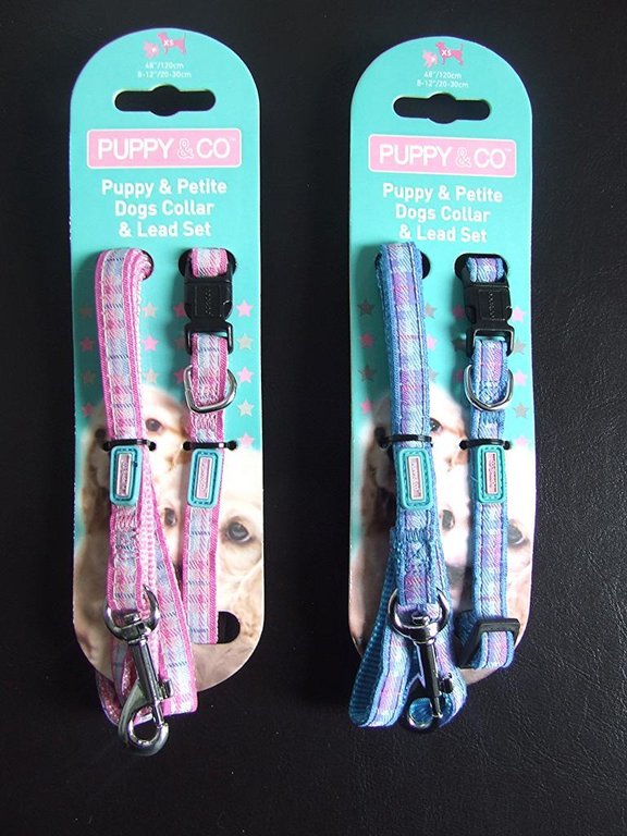 PUPPY & CO - Various Tartan Puppy/Extra Small Dog Collar & Lead Sets