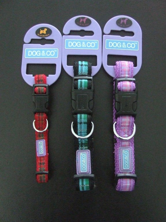 DOG & CO - Tartan Clip Collar - Various Colours - Small & Medium